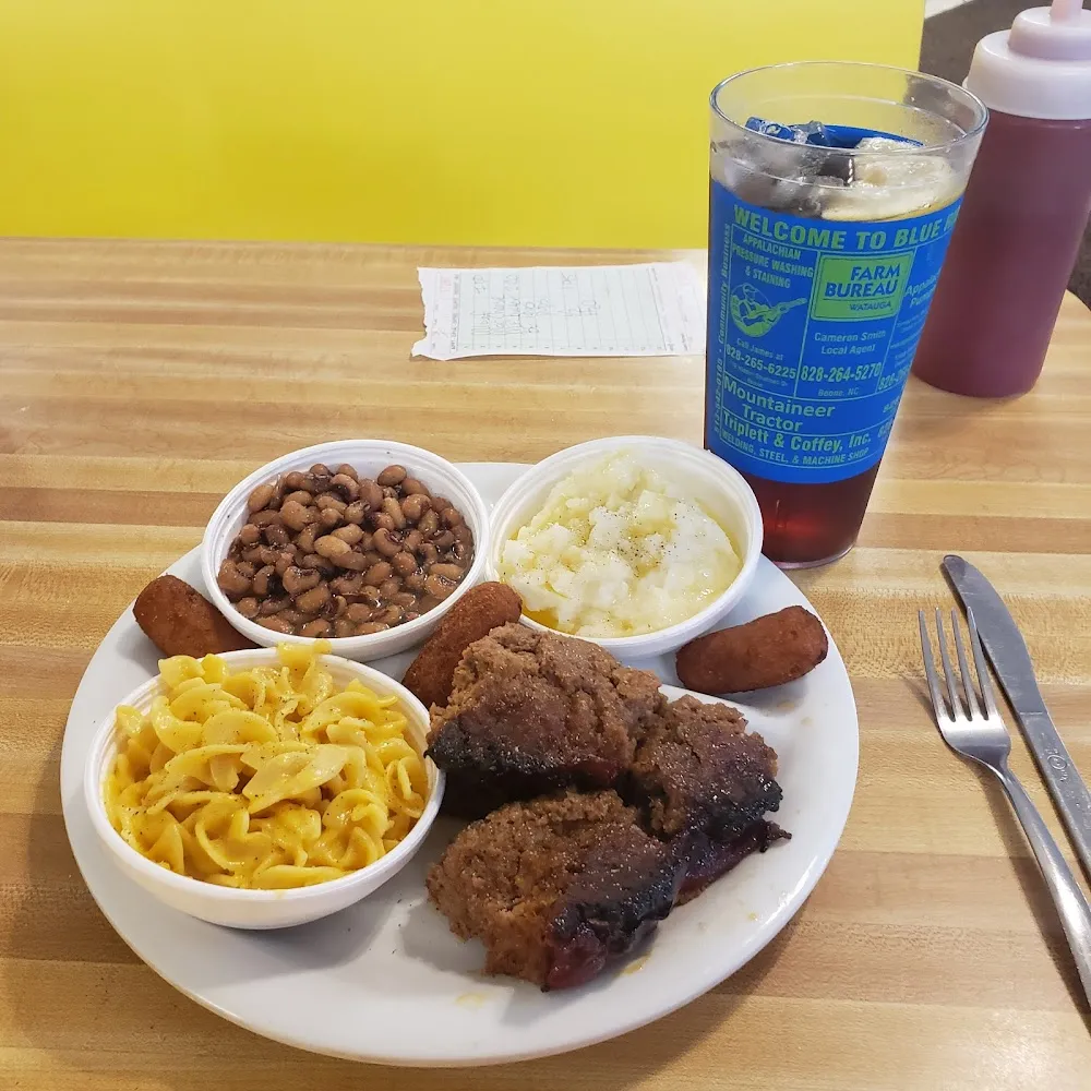 Meatloaf Mac and Cheese Blackeyed Peas and Mashed Potatoes